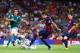 BARCELONA, SPAIN - AUGUST 18: Munir of FC Barcelona scores his team's fourth goal during the Joan Gamper Trophy match between FC Barcelona and Club Leon at Camp Nou on August 18, 2014 in Barcelona, Spain. (Photo by David Ramos/Getty Images)