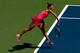NEW YORK, NY - AUGUST 25: Simona Halep of Romania serves to Danielle Rose Collins of the United States during their women's singles first round match on Day One of the 2014 US Open at the USTA Billie Jean King National Tennis Center on August 25, 2014 i