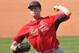 Mar 7, 2014; Port St. Lucie, FL, USA;St. Louis Cardinals relief pitcher Tim Cooney (66) throws in spring training action at Tradition Stadium. Mandatory Credit: Brad Barr-USA TODAY Sports