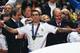 LISBON, PORTUGAL - MAY 24: Angel Di Maria of Real Madrid celebrates victory after the UEFA Champions League Final between Real Madrid and Atletico de Madrid at Estadio da Luz on May 24, 2014 in Lisbon, Portugal. (Photo by Laurence Griffiths/Getty Images