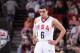 PORTLAND, OR - APRIL 12: Tyus Jones #6 of the USA team stands on the court during the game against the World Team on April 12, 2014 at the Moda Center Arena in Portland, Oregon. NOTE TO USER: User expressly acknowledges and agrees that, by downloading an