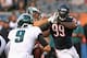 CHICAGO, IL - AUGUST 08: Lamarr Houston #99 of the Chicago Bears rushes against Allen Barbre #76 of the Philadelphia Eagles during a preseason game at Soldier Field on August 8, 2014 in Chicago, Illinois. (Photo by Jonathan Daniel/Getty Images)
