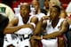 MIAMI, FL - JUNE 10: Ray Allen #34 and Mario Chalmers #15 of the Miami Heat look on from the bench against the San Antonio Spurs during Game Three of the 2014 NBA Finals at American Airlines Arena on June 10, 2014 in Miami, Florida. NOTE TO USER: User ex