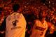 MIAMI, FL - May 26: Dwyane Wade #3 and Udonis Haslem #40 of the Miami Heat get ready before Game Four of the Eastern Conference Finals against the Indiana Pacers during the 2014 NBA Playoffs at the American Airlines Arena in Miami, Florida on May 26, 2014