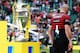 LONDON, ENGLAND - MAY 31: Steve Borthwick of Saracens goes up to collect his losers medal during the Aviva Premiership Final between Saracens and Northampton Saints at Twickenham Stadium on May 31, 2014 in London, England. (Photo by David Rogers/Getty Im