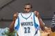 Aug 26, 2014; St. Paul, MN, USA; Minnesota Timberwolves guard Andrew Wiggins shows off his new jersey at Minnesota State Fair. Mandatory Credit: Brad Rempel-USA TODAY Sports