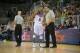 LAS PALMAS, GRAN CANARIA, SPAIN - AUGUST 26: Derrick Rose #6 talks to Head Coach Mike Krzyzewski of the USA Men's National Team in the game against the Slovenia National Team at Gran Canaria Arena in Las Palmas, Gran Canaria, Spain on August 26, 2014. NO