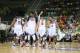 LAS PALMAS, GRAN CANARIA, SPAIN - AUGUST 26: Anthony Davis of the USA Basketball Men's National Team high fives his teammates during the game against the Slovenia Basketball Men's National Team on August 26, 2014 at Gran Canaria Arena in Las Palmas, Gran