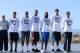 MASPALOMAS, GRAN CANARIA, SPAIN - AUGUST 25: DeMar DeRozan #9, Rudy Gay #8, DeMarcus Cousins #12, James Harden #13, Anthony Davis #14 and Derrick Rose #6 of the USA Basketball Men's National Team pose for a team photo during a visit to Maspalomas Beach on