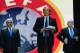 BAKU, AZERBAIJAN - JUNE 06: UEFA president Michel Platini speaks as FIFA president Sepp Blatter (R) looks on during a dinner celebration to mark 100 years of Football in Azerbaijan on June 6, 2011 in Baku, Azerbaijan. (Photo by Stu Forster/Getty Images)