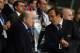 ATHENS, GREECE - MAY 23: Sepp Blatter (L) the FIFA president speaks with Michel Platini, the president of UEFA during the UEFA Champions League Final match between Liverpool and AC Milan at the Olympic Stadium on May 23, 2007 in Athens, Greece. (Photo b