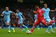MANCHESTER, ENGLAND - AUGUST 25: Daniel Sturridge of Liverpool shoots at goal during the Barclays Premier League match between Manchester City and Liverpool at the Etihad Stadium on August 25, 2014 in Manchester, England. (Photo by Clive Brunskill/Getty