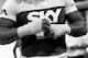 DELRAY BEACH, FL - SEPTEMBER 17: (EDITORS NOTE: Image has been converted to black and white.) Vitor Belfort tapes his hands prior to a workout at the Jaco Hybrid Training Center on September 17, 2012 in Delray Beach, Florida. Belfort will fight Jon Jones