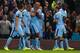 MANCHESTER, ENGLAND - AUGUST 25: Sergio Aguero of Manchester City celebrates scoring the third goal with his team-mates during the Barclays Premier League match between Manchester City and Liverpool at the Etihad Stadium on August 25, 2014 in Manchester,