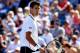 NEW YORK, NY - AUGUST 28: Novak Djokovic of Serbia reacts after defeating Paul-Henri Mathieu of France during their men's second round match on Day Four of the 2014 US Open at the USTA Billie Jean King National Tennis Center on August 28, 2014 in the Flu