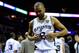 Jun 8, 2014; San Antonio, TX, USA; San Antonio Spurs guard Tony Parker (9) reacts on the sideline after being injured against the Miami Heat in game two of the 2014 NBA Finals at AT&T Center. Mandatory Credit: Bob Donnan-USA TODAY Sports