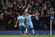 MANCHESTER, ENGLAND - AUGUST 25: Sergio Aguero of Manchester City celebrates scoring the third goal during the Barclays Premier League match between Manchester City and Liverpool at the Etihad Stadium on August 25, 2014 in Manchester, England. (Photo by