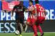 CHICAGO, IL - JULY 27: Glen Johnson #2 of Liverpool is defended by Dimitris Siovas #23 of Olympiacos FC during the International Champions Cup 2014 on July 27, 2014 at Soldier Field in Chicago, Illinois. (Photo by David Banks/Getty Images)