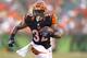CINCINNATI, OH - AUGUST 28: Jeremy Hill #32 of the Cincinnati Bengals runs with the ball during the second quarter against the Indianapolis Colts at Paul Brown Stadium on August 28, 2014 in Cincinnati, Ohio. (Photo by Andy Lyons/Getty Images)