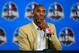 Feb 16, 2014; New Orleans, LA, USA; Los Angeles Lakers guard Kobe Bryant speaks during a press conference before the 2014 NBA All-Star Game at the Smoothie King Center. Mandatory Credit: Bob Donnan-USA TODAY Sports