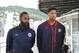 BILBAO, SPAIN - AUGUST 29: Anthony Davis and James Harden of the USA Basketball Men's National Team talk about the FIBA 2014 world Championships on August 29, 2014 in Bilbao, Spain. NOTE TO USER: User expressly acknowledges and agrees that, by downloadin