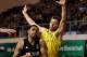 AUCKLAND, NEW ZEALAND - AUGUST 14: Mika Vukona of New Zealand (L) in action against Matthew Dellavedova of Australia during the Men's FIBA Oceania Championship match between the New Zealand Tall Ferns and the Australian Opals at North Shore Events Centre