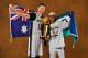 Baynes (right) displaying his national pride.