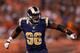 CLEVELAND, OH - AUGUST 23: Michael Sam #96 of the St. Louis Rams reacts after sacking Johnny Manziel #2 of the Cleveland Browns during the fourth quarter at FirstEnergy Stadium on August 23, 2014 in Cleveland, Ohio. (Photo by Joe Robbins/Getty Images)