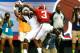 ATLANTA, GA - AUGUST 30: Kevin White #11 of the West Virginia Mountaineers pulls in this touchdown reception against Bradley Sylve #3 of the Alabama Crimson Tide at Georgia Dome on August 30, 2014 in Atlanta, Georgia. (Photo by Kevin C. Cox/Getty Images