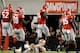Georgia defenders celebrate a sack.