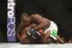 August 30, 2014; Sacramento, CA, USA; Lorenz Larkin (red gloves) fights against Derek Brunson (blue gloves) during the middleweight bout of UFC 177 at Sleep Train Arena. Mandatory Credit: Kyle Terada-USA TODAY Sports