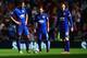 SUNDERLAND, ENGLAND - AUGUST 24: Robin van Persie (L), Juan Mata and Wayne Rooney of Manchester United look dejected after the goal scored by Jack Rodwell of Sunderland during the Barclays Premier League match between Sunderland and Manchester United at