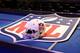 May 8, 2014; New York, NY, USA; A general view of a helmet and NFL shield logo before the start of the 2014 NFL Draft at Radio City Music Hall. Mandatory Credit: Adam Hunger-USA TODAY Sports