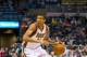 Apr 5, 2014; Milwaukee, WI, USA; Milwaukee Bucks guard Giannis Antetokounmpo (34) during the game against the Toronto Raptors at BMO Harris Bradley Center. Toronto won 102-98. Mandatory Credit: Jeff Hanisch-USA TODAY Sports