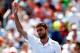 NEW YORK, NY - AUGUST 31: Gilles Simon of France celebrates match point against David Ferrer of Spain in their men's singles third round match on Day Seven of the 2014 US Open at the USTA Billie Jean King National Tennis Center on August 31, 2014 in the F