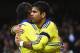 LIVERPOOL, ENGLAND - AUGUST 30: Diego Costa of Chelsea celebrates scoring his team's sixth goal with Didier Drogba of Chelsea during the Barclays Premier League match between Everton and Chelsea at Goodison Park on August 30, 2014 in Liverpool, England.
