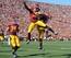 Aug 30, 2014; Los Angeles, CA, USA; Southern California Trojans receiver Nelson Agholor (15) celebrates with quarterback Cody Kessler (6) and center Max Tuerk (75) after a 10-yard touchdown reception in the first quarter against the Fresno State Bulldogs