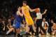 LOS ANGELES, CA - JANUARY 17: Pau Gasol #16 of the Los Angeles Lakers posts up during a game against the Oklahoma City Thunder at the Staples Center on January 17, 2011 in Los Angeles, California. NOTE TO USER: User expressly acknowledges and agrees that,