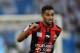 MARSEILLE, FRANCE - AUGUST 29: Andre-Pierre Gignac of Marseille and Jordan Amavi of Nice during the French Ligue 1 match between Olympique de Marseille and OGC Nice at Stade Velodrome on August 29, 2014 in Marseille, France. (Photo by Kaz Photography/Ge