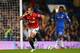 LONDON, ENGLAND - OCTOBER 31: Javier Hernandez of Manchester United celebrates his goal during the Capital One Cup Fourth Round match between Chelsea and Manchester United at Stamford Bridge on October 31, 2012 in London, England. (Photo by Shaun Botter