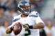 OAKLAND, CA - AUGUST 28: Quarterback Russell Wilson #3 of the Seattle Seahawks in action against the Oakland Raiders at O.co Coliseum on August 28, 2014 in Oakland, California. (Photo by Ezra Shaw/Getty Images)