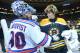BOSTON, MA - MAY 25: Tuukka Rask #40 of the Boston Bruins shakes hands with Henrik Lundqvist #30 of the New York Rangers after Game Five of the Eastern Conference Semifinals during the 2013 NHL Stanley Cup Playoffs at TD Garden on May 25, 2013 in Boston,