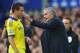 LIVERPOOL, ENGLAND - AUGUST 30: Jose Mourinho, manager of Chelsea talks to Cesar Azpilicueta of Chelsea during the Barclays Premier League match between Everton and Chelsea at Goodison Park on August 30, 2014 in Liverpool, England. (Photo by Chris Brunsk