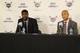 CHARLOTTE, NC - July 21 2014: Charlotte Hornets Introductory press conference for Marvin Williams at the Time Warner Cable Arena on July 21, 2014 in Charlotte, North Carolina. NOTE TO USER: User expressly acknowledges and agrees that, by downloading and o