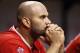 ST. PETERSBURG, FL - AUGUST 2: Albert Pujols #5 of the Los Angeles Angels of Anaheim looks on from the dugout during the top of the fifth inning of a game against the Tampa Bay Rays on August 2, 2014 at Tropicana Field in St. Petersburg, Florida. (Photo