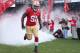 SAN FRANCISCO, CA - SEPTEMBER 16: Ray McDonald #91 of the San Francisco 49ers runs onto the field for their game against the Detroit Lions at Candlestick Park on September 16, 2012 in San Francisco, California. (Photo by Ezra Shaw/Getty Images)