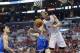 May 15, 2014; Los Angeles, CA, USA; Los Angeles Clippers forward Blake Griffin (32) shoots against Oklahoma City Thunder forward Nick Collison (4) during the third quarter in game six of the second round of the 2014 NBA Playoffs at Staples Center. Mandato
