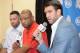 PLAYA VISTA, CA - JULY 10: Spencer Hawes #10 of the Los Angeles Clippers speaks to the media during a press conference on July 10, 2014 at the Los Angeles Clippers Training Facility in Playa Vista, California. NOTE TO USER: User expressly acknowledges and