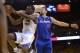 Apr 27, 2014; Oakland, CA, USA; Golden State Warriors forward Harrison Barnes (40) is fouled by Los Angeles Clippers forward Hedo Turkoglu (8) for a flagrant-1 call during the fourth quarter in game four of the first round of the 2014 NBA Playoffs at Orac