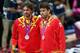 LONDON, ENGLAND - AUGUST 12: Silver medallist Pau Gasol #4 of Spain and Marc Gasol #13 of Spain pose on the podium during the medal ceremony for the Men's Basketball on Day 16 of the London 2012 Olympics Games at North Greenwich Arena on August 12, 2012